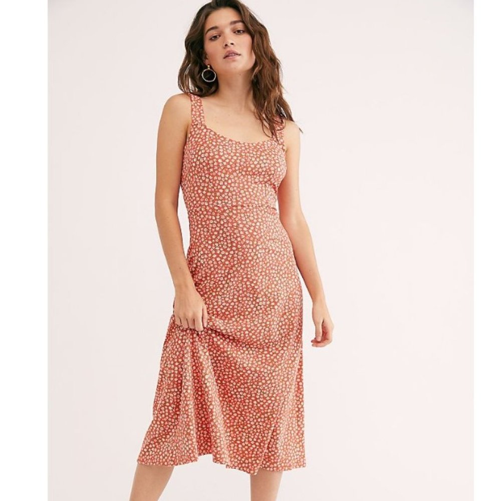 NWT Free People Lorelai Daisy Sundress Red XS